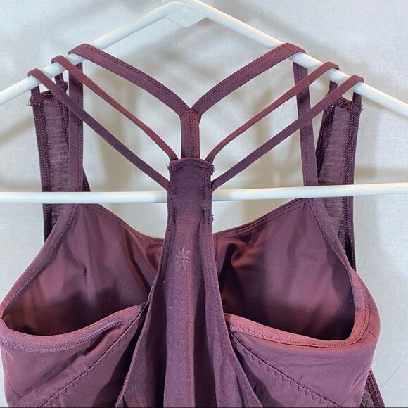 Athleta‎ Burgundy Tank With Attached Sport Bra XS - Picture 14 of 14